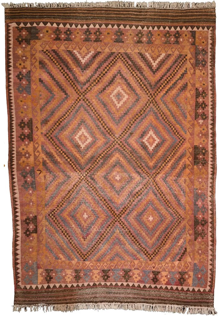 Kilim Tappeto 400x270 Beige (Iran) Tessuto A Mano