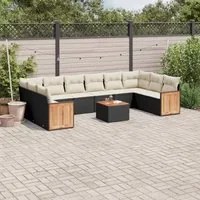 Set Divani da Giardino 11 pz con Cuscini in Polyrattan Nerocod mxl 89983