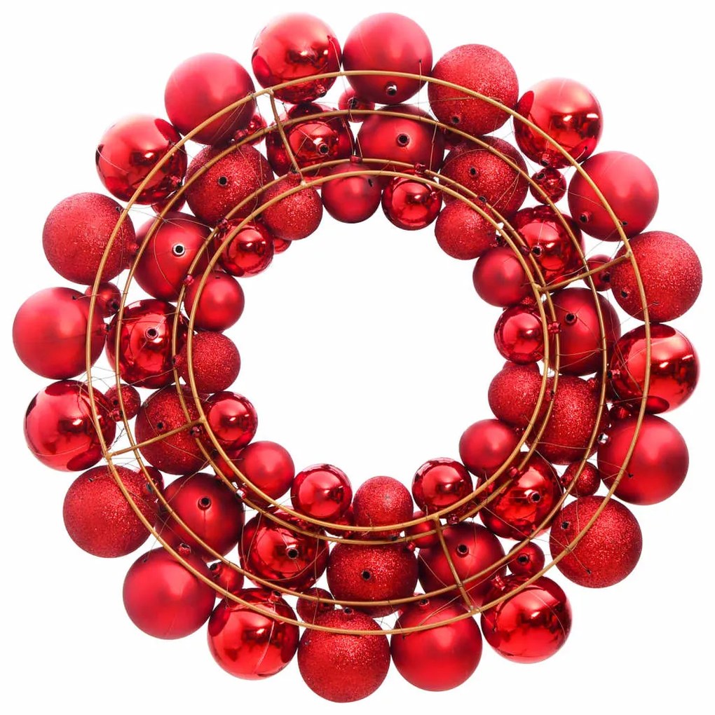 Ghirlanda di Natale in Polistirene 45 cm, Rossa