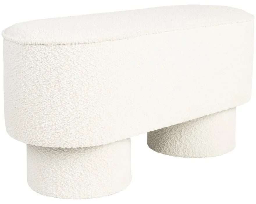 Panchina bianca con rivestimento in bouclé Marcos – White Label