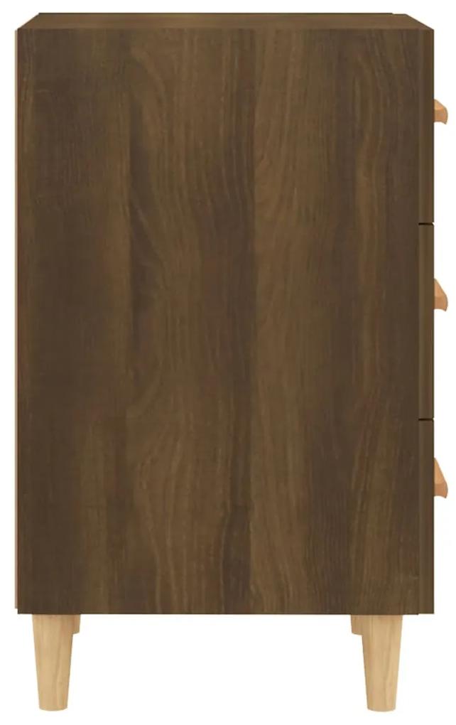 Comodino rovere marrone 40x40x66 cm in legno multistrato