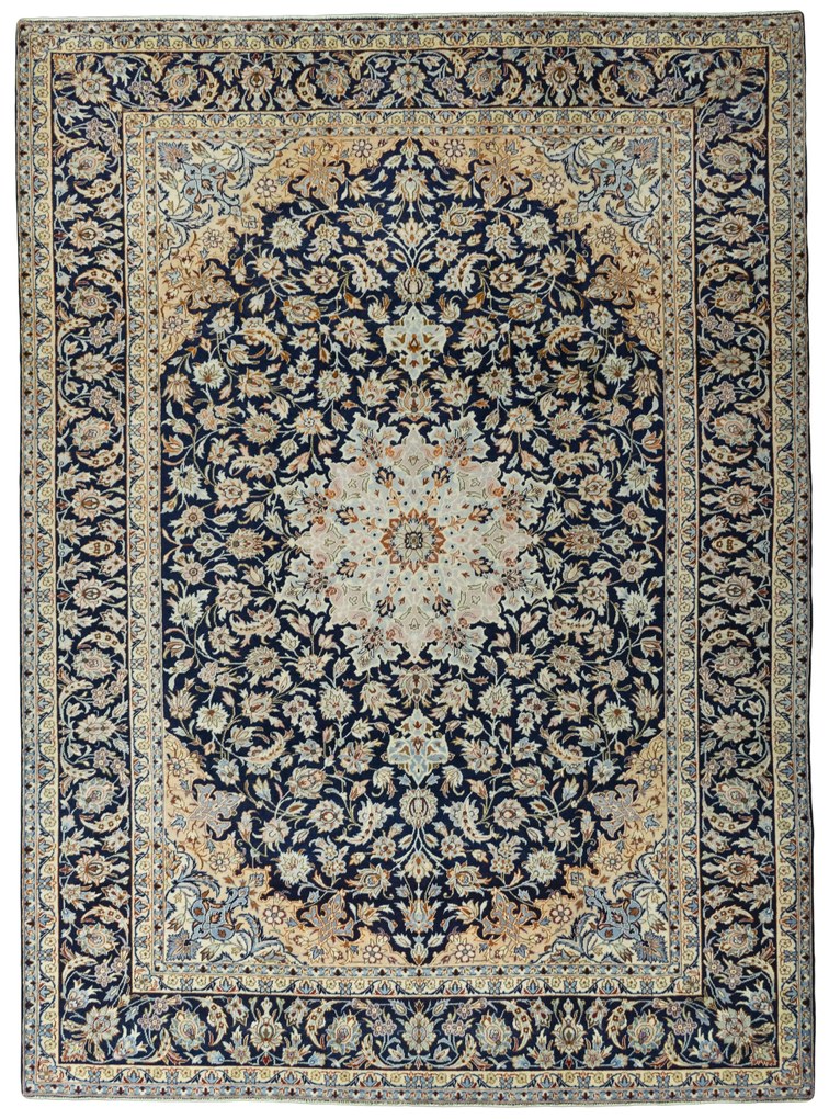 Najafabad Tappeto 400 x 300 Blu (Iran) Annodato A Mano
