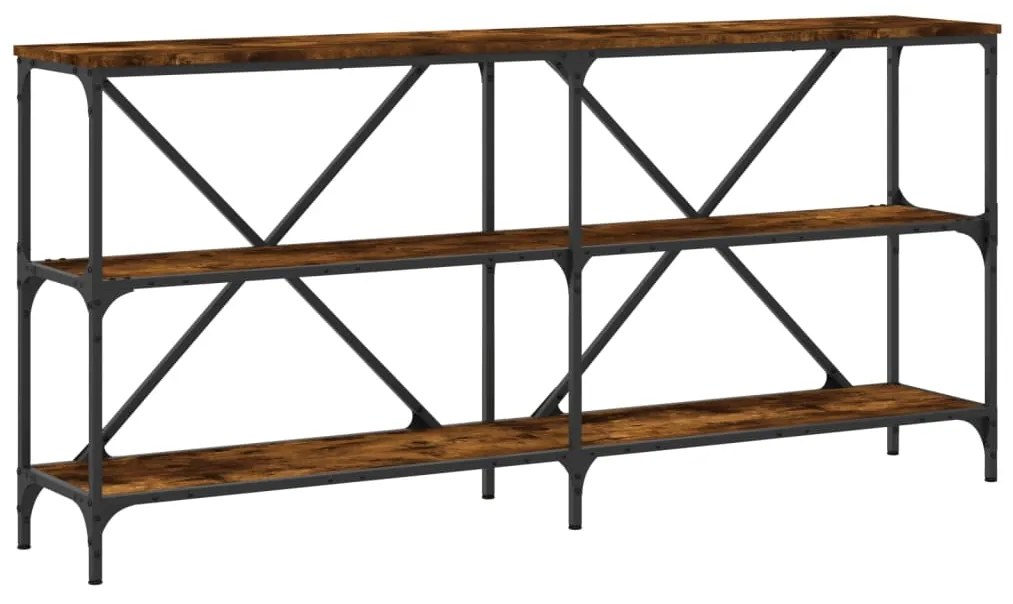 Tavolo consolle rovere fumo 160x30x75cm legno multistrato ferro
