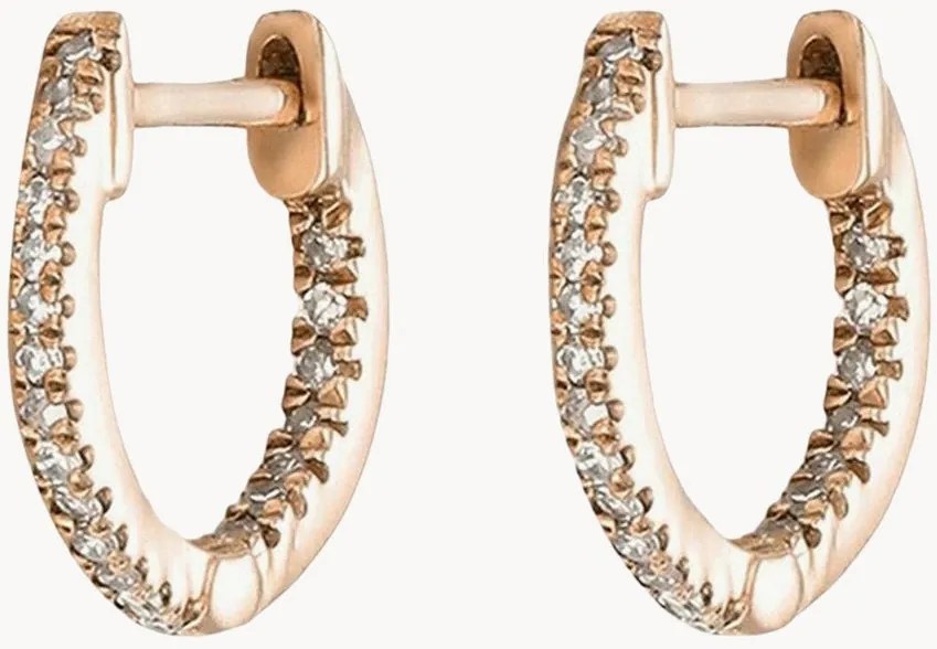 Orecchini in oro rosa Perfect Créoles con diamanti