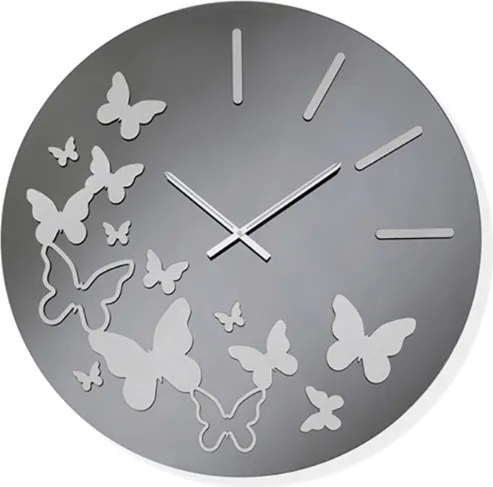 Orologio da parete rotondo D80 cm in cristallo Fumč BUTTERFLY