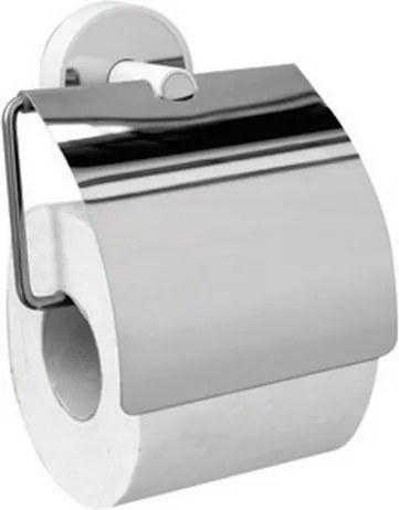 Kamalu - Porta rotolo coperto in acciaio inox lucido e dettagli in ABS bianco | NICO-B