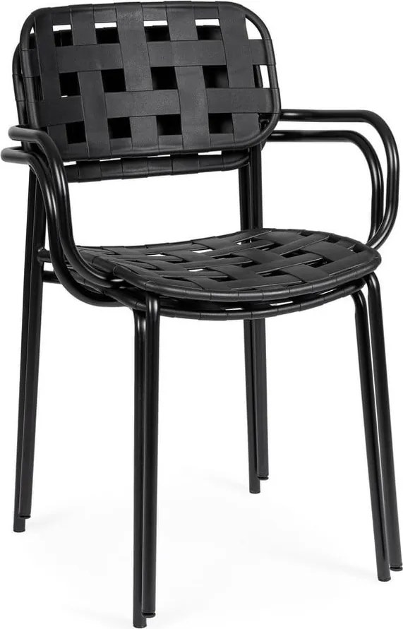 Sedie da esterno in set nere in metallo 4 pz Clover – Bizzotto