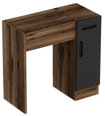 Tavolino da toilette INCI 108,8x77 cm noce/nero