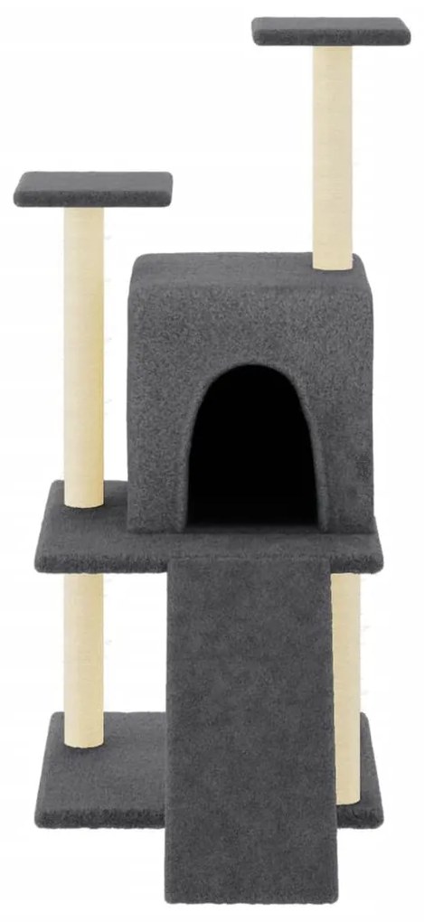 Albero per gatti con tiragraffi in sisal grigio scuro 110 cm