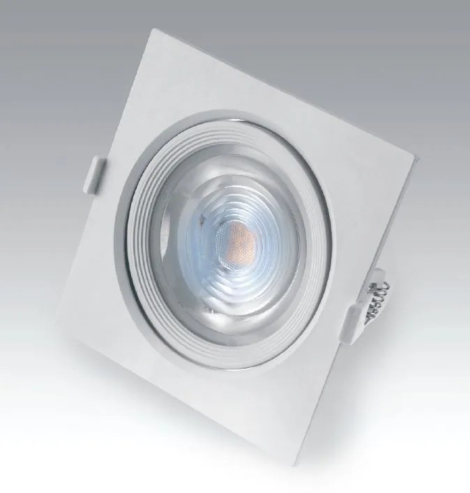 Faretto quadro bianco orient.,15W orient