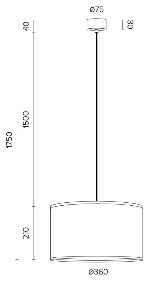 Lampada a sospensione nera con interno argento , ⌀ 36 cm Mika - Sotto Luce
