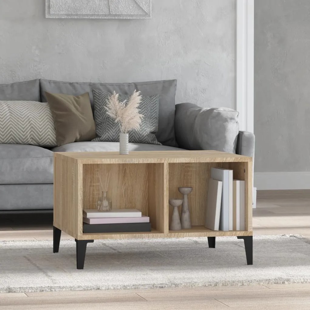 Tavolino Salotto Rovere Sonoma 60x50x36,5 Cm Legno Multistrato /