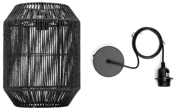 Aigostar - Lampadario a sospensione con filo 1xE27/60W/230V nero