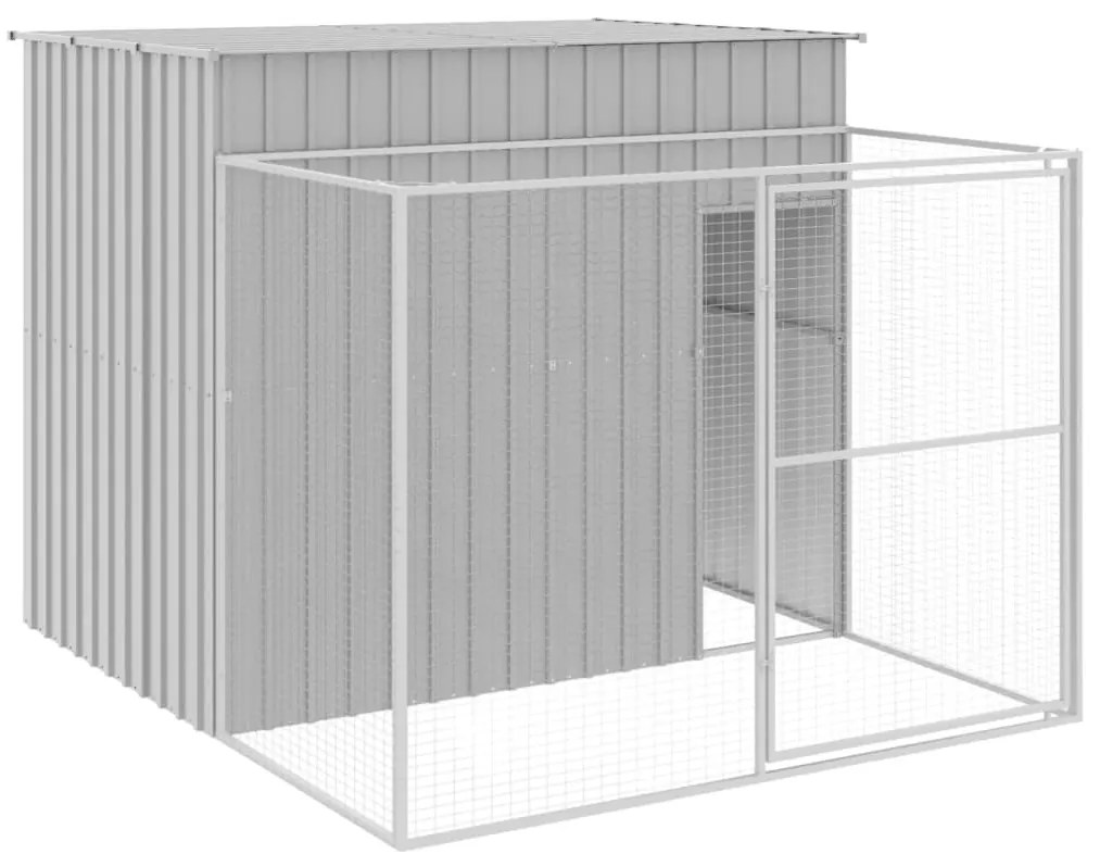 Casetta cani corsa grigio chiaro 214x253x181 cm acciaio zincato