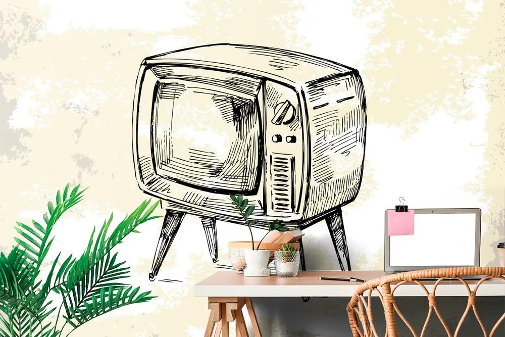 Carta da parati autoadesiva – Televisore retrò