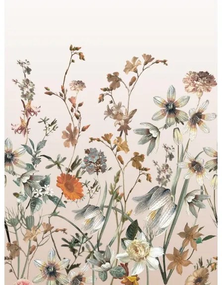 Fotomurale Fiori, giallo, marrone, panna