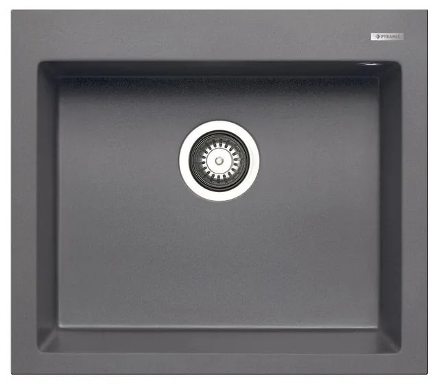 Lavello integrato 1 vasca PYRAMIS Voyager granito L 50 x L 57 cm grigio