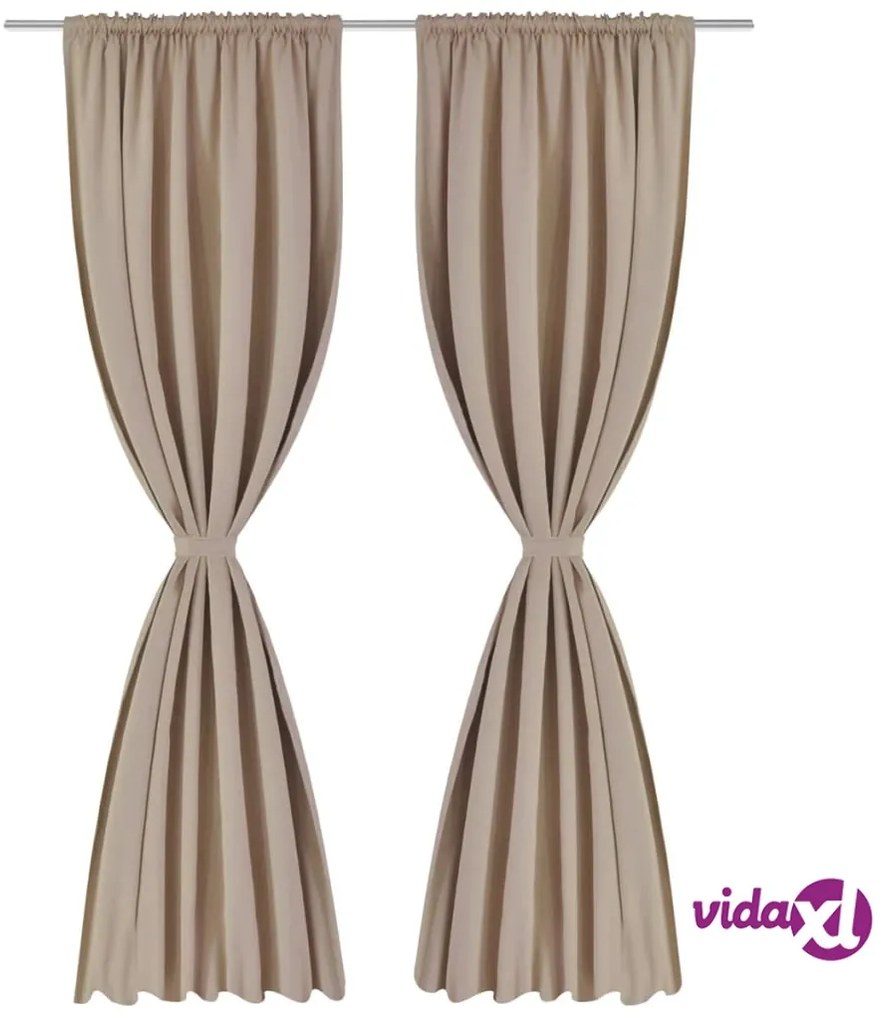 vidaXL Tende Oscuranti Nere 2 pz con Orlo Ribattuto 135 x 245 cm
