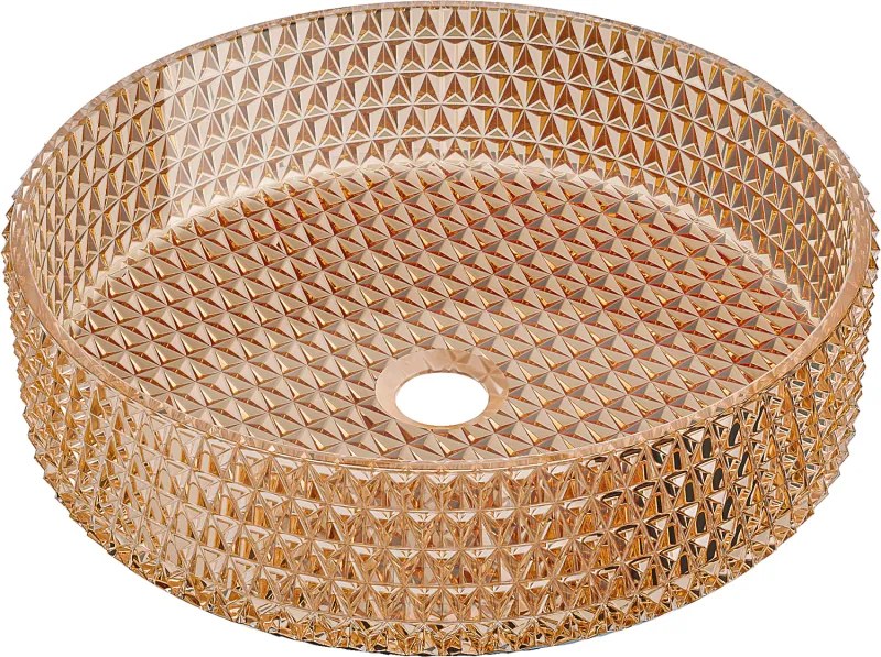 Mexen Aura lavabo da appoggio in vetro 39 x 39 cm, oro rosa - 24013968