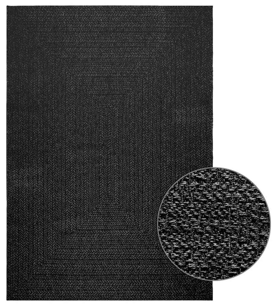 Tappeto Zızur Antracite 160x230 Cm Aspetto Iuta Interni Esterni /