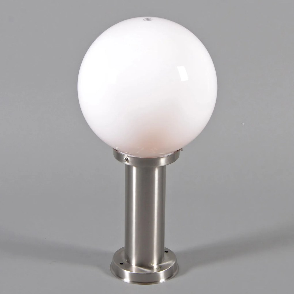 Lampada da esterno in acciaio inossidabile 50 cm - Sfera con picchetto a terra e ghiera per cavi