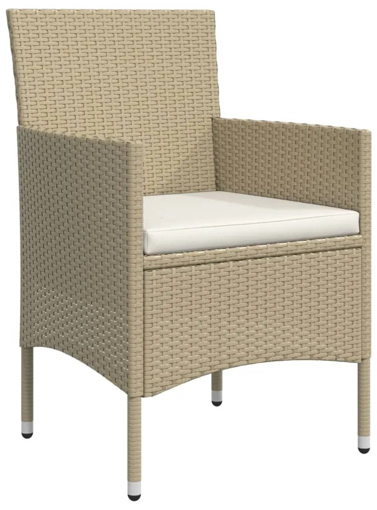 Set da pranzo da giardino 5 pz con cuscini beige e nero