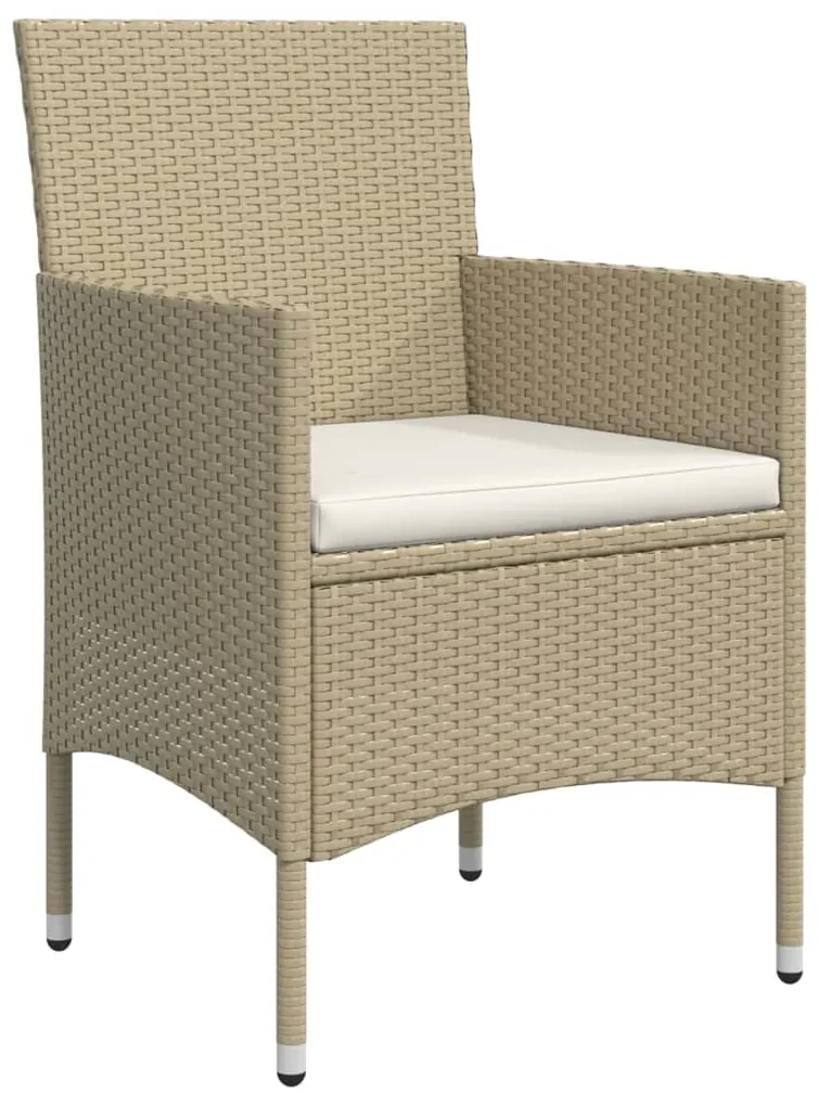 Set da pranzo da giardino 5 pz con cuscini beige e nero