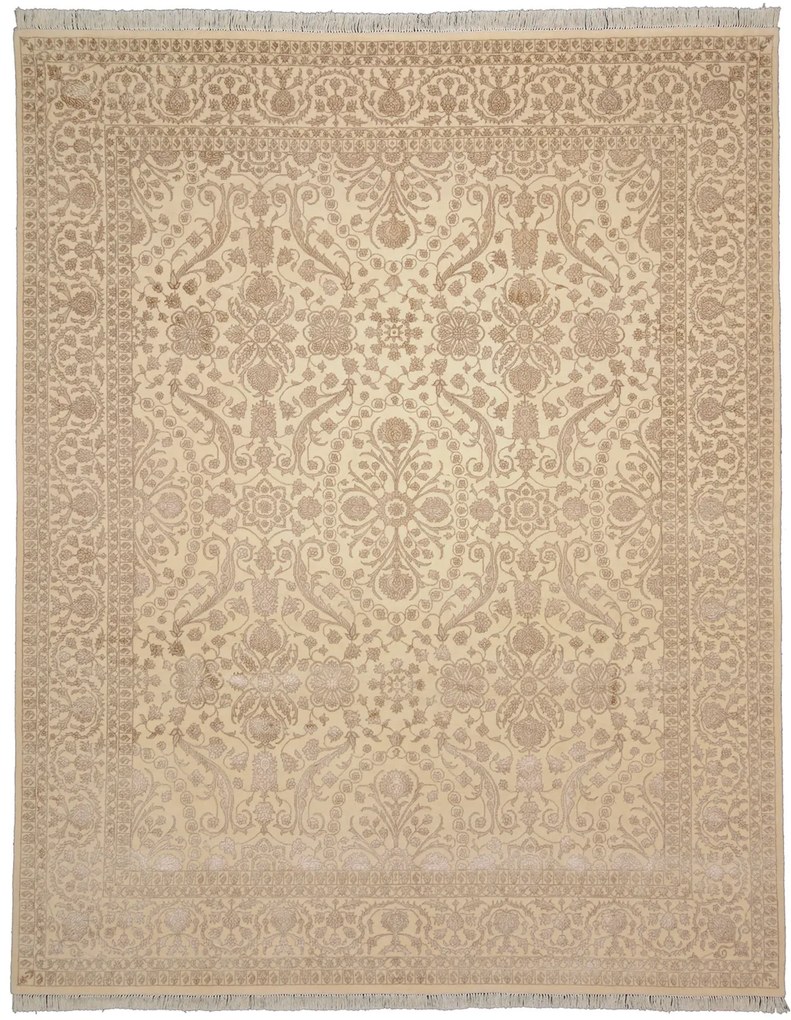 Tabriz Tappeto 300x250 Beige (Indian) Annodato A Mano