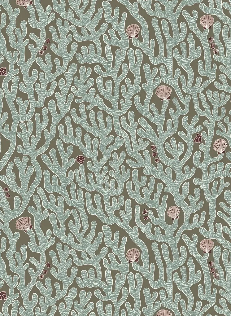 Josephine Munsey Carta da parati Coral - Osney Blue