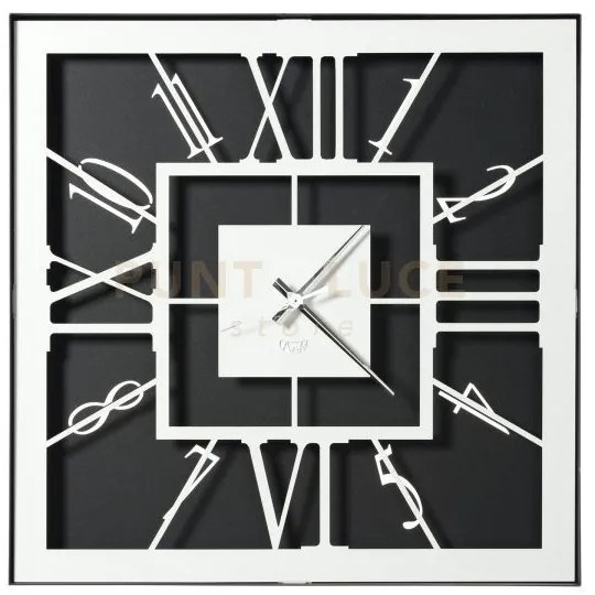 Orologio da muro di design tauro nero e bianco marmo in ferro 50x50cmh