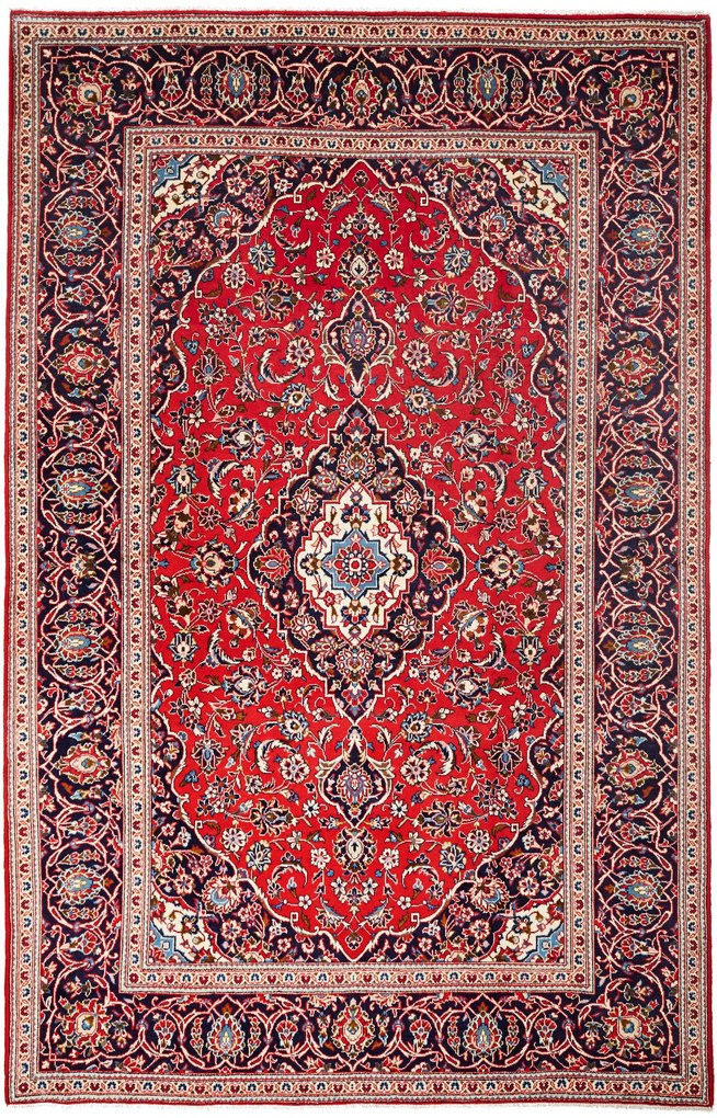 Kashan Tappeto persiano 200x300 Rosso (Iran) Annodato A Mano