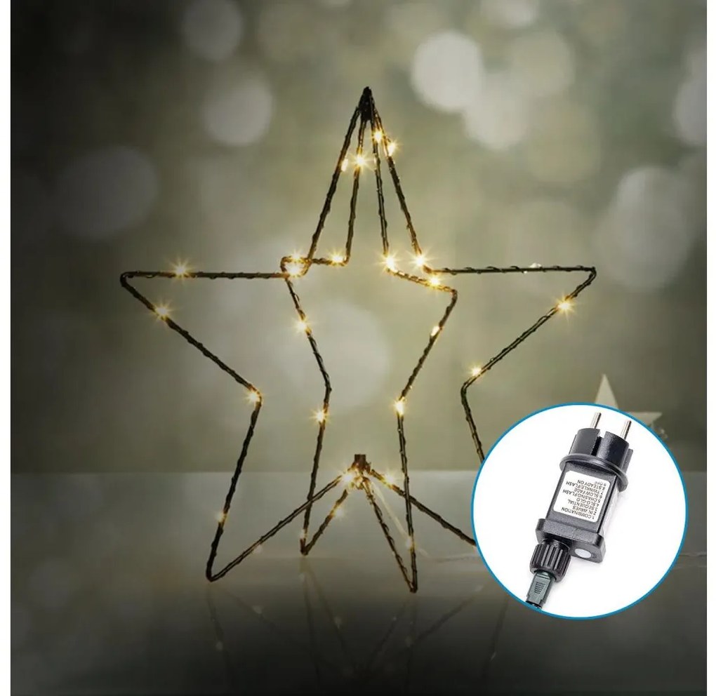 Aigostar-LED Decorazione natalizia da esterno LED/3,6W/230V stella 30cm IP44 bianco caldo