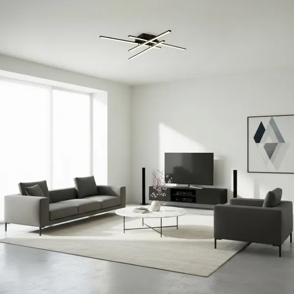 Brilagi - Plafoniera a LED STRIPES LED/37W/230V nera