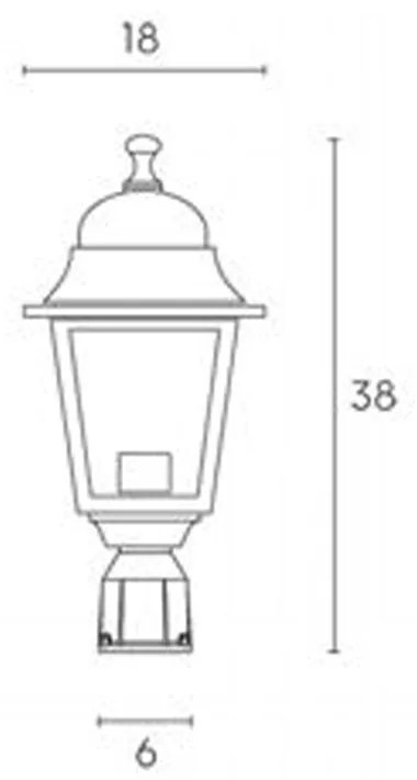 Testa Palo 1 Luce E27Old In Alluminio Color Bianco Argento E Vetro Trasparente