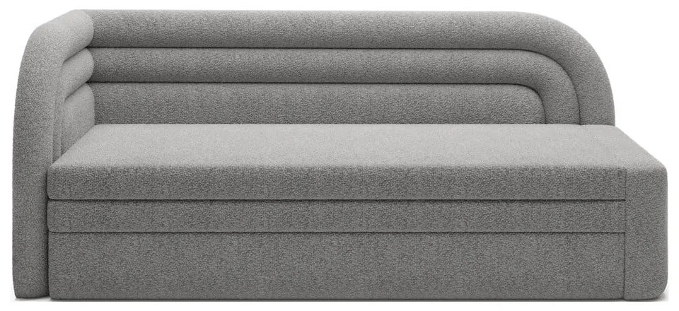 Divano grigio allungabile/con contenitore con penisola a sinistra e rivestimento in bouclé 223 cm Fabillo – ELTAP