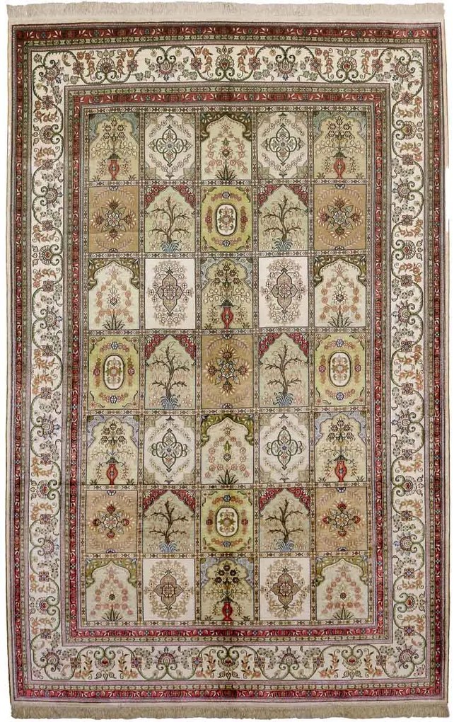 Hereke Tappeto 190x300 Beige (Cina) Annodato A Mano