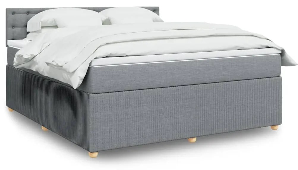 Giroletto A Molle Con Materasso Grigio Chiaro180x200 Cm Tessuto /