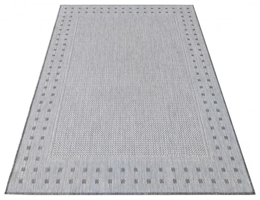 Lussuoso tappeto a doppia faccia con bordo decorativo colore grigio Larghezza: 80 cm | Lunghezza: 150 cm