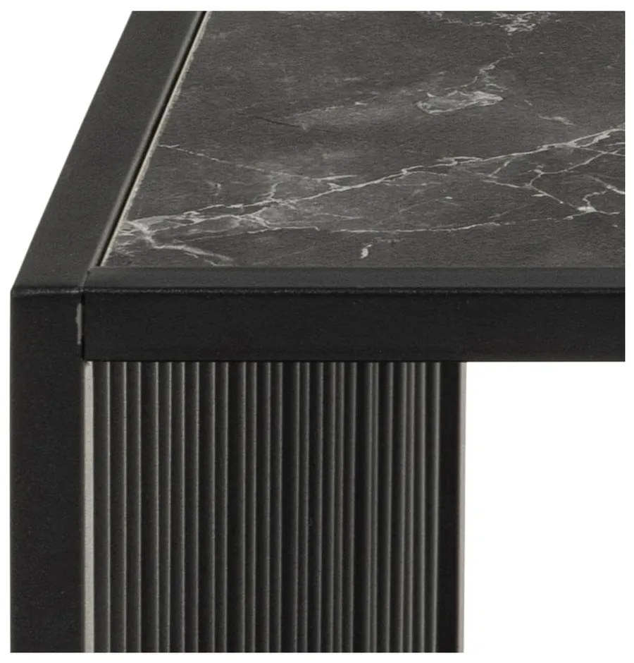 Tavolino nero con piano in vetro 80x80 cm Strington - Actona