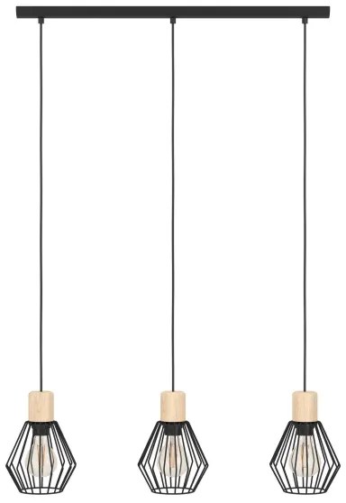 Eglo 44094 - Lampadario a sospensione con filo PALMORLA 3xE27/60W/230V