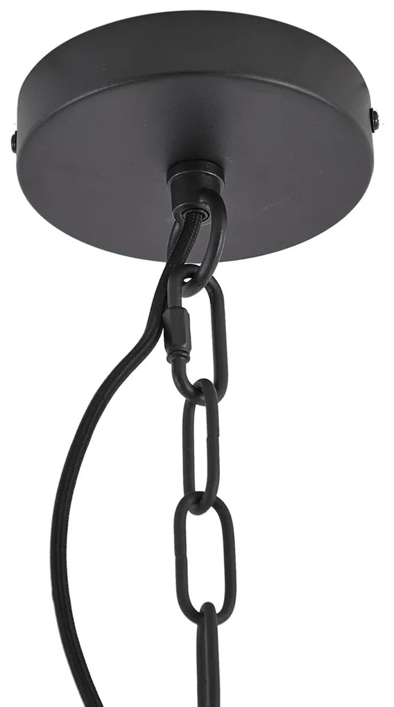 Modern Chandelier Black with Smoke Glass 9-Lights - Amel