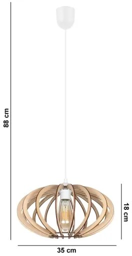 Lampadario su corda EARTH 1xE27/60W/230V bianco/beige