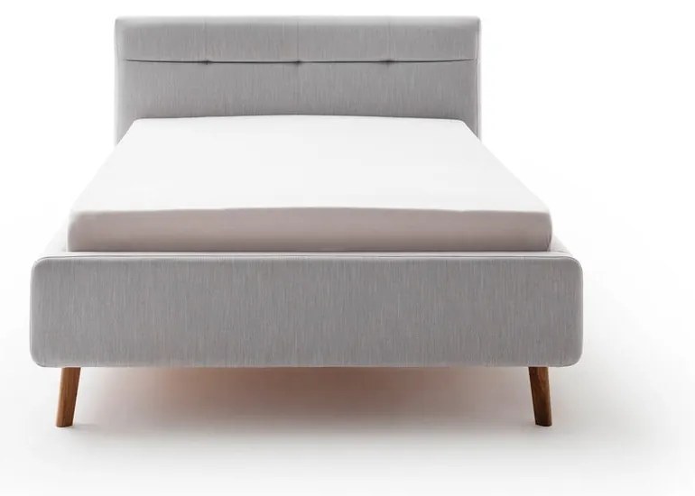 Letto matrimoniale imbottito grigio chiaro con contenitore con rete inclusa 140x200 cm Lotte – Meise Möbel