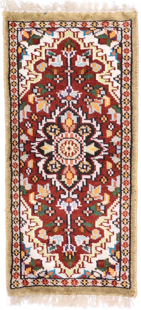Agra Tappeto orientale 30 x 60 Beige (Indian) Annodato A Mano