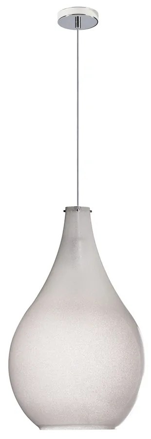 Sospensione Contemporanea Drop Metallo Cromo Vetro Grigio 1 Luce E14 D.26Cm