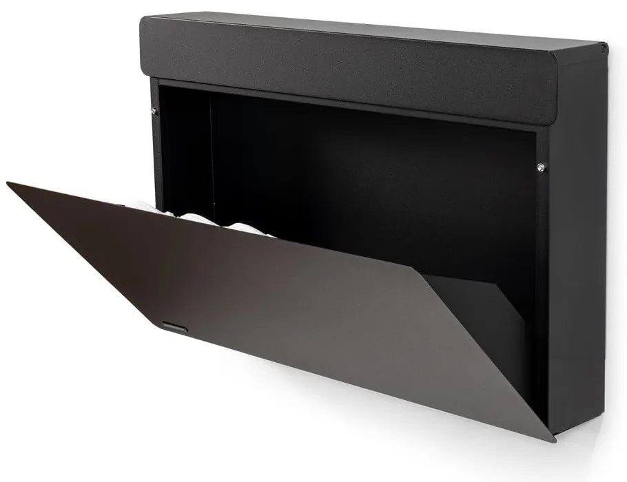 Scarpiera nera in metallo con ante ribaltabili/da parete 78x48x13 cm Luigi – Spinder Design