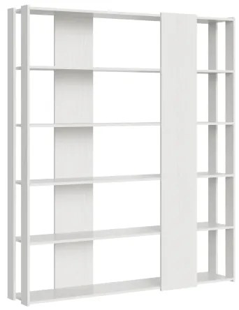 Libreria con 6 ripiani in legno Bianco Frassino 178x204h cm - KATO B
