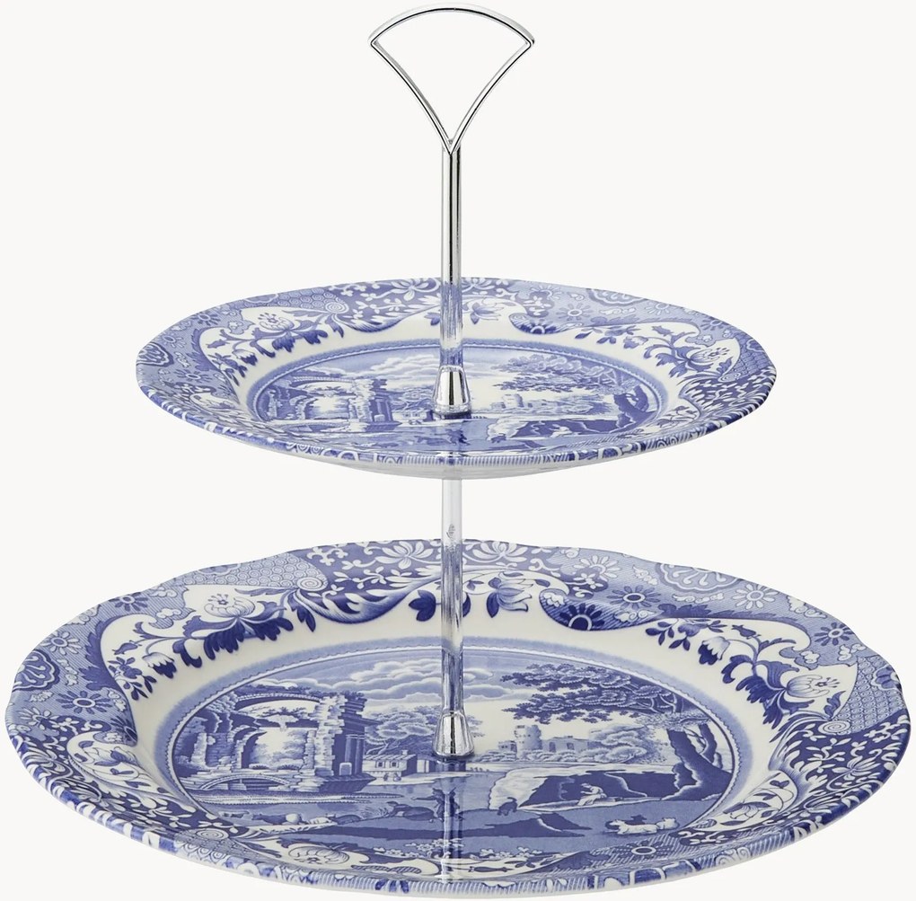 Alzatina per dolci a 2 piani Blue Italian
