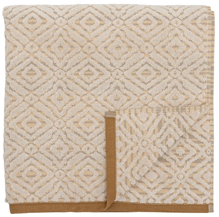 Asciugamano in cotone senape/crema 140x70 cm Malou - Bloomingville