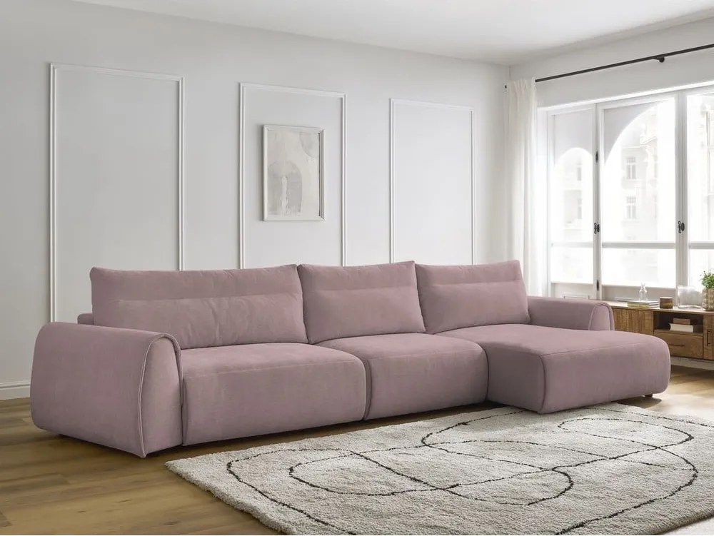 Divano angolare in rosa chiaro Aden – Bobochic Paris